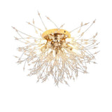 Modern 5 Light Crystal Branch Flush Mount Ceiling Light for Living Room and Bedroom