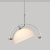 Polished Chrome Industrial Pendant Light with White Methacrylate Diffuser
