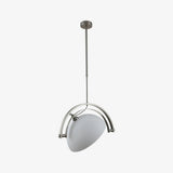 Polished Chrome Industrial Pendant Light with White Methacrylate Diffuser