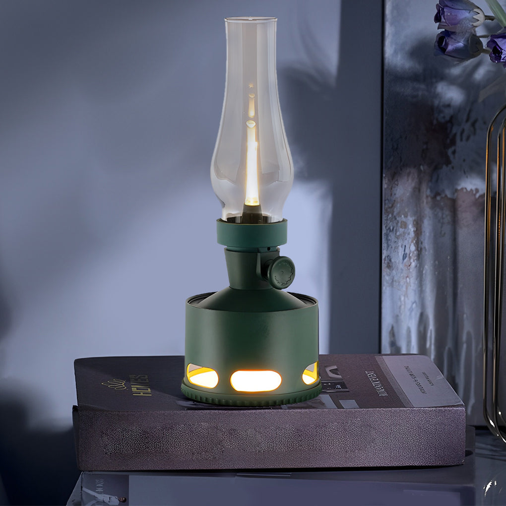 Portable Cordless LED Kerosene Lantern Table Lamp with Gravity Sensor Candlelight Effect