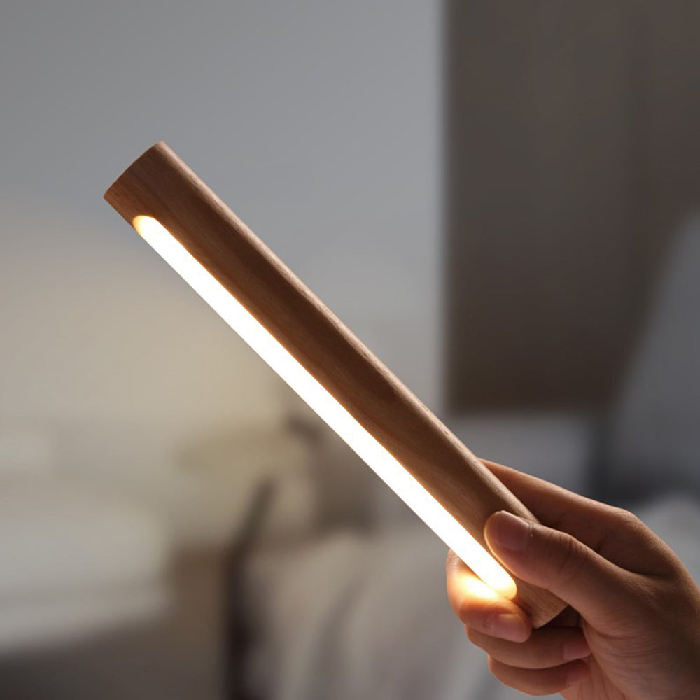Portable Magnetic Wood LED Wall Sconce with 360 Rotation and USB Rechargeable Touch Night Light