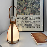 Portable Mid Century Modern Lantern LED Table Lamp with Leather Strap