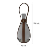 Portable Mid Century Modern Lantern LED Table Lamp with Leather Strap