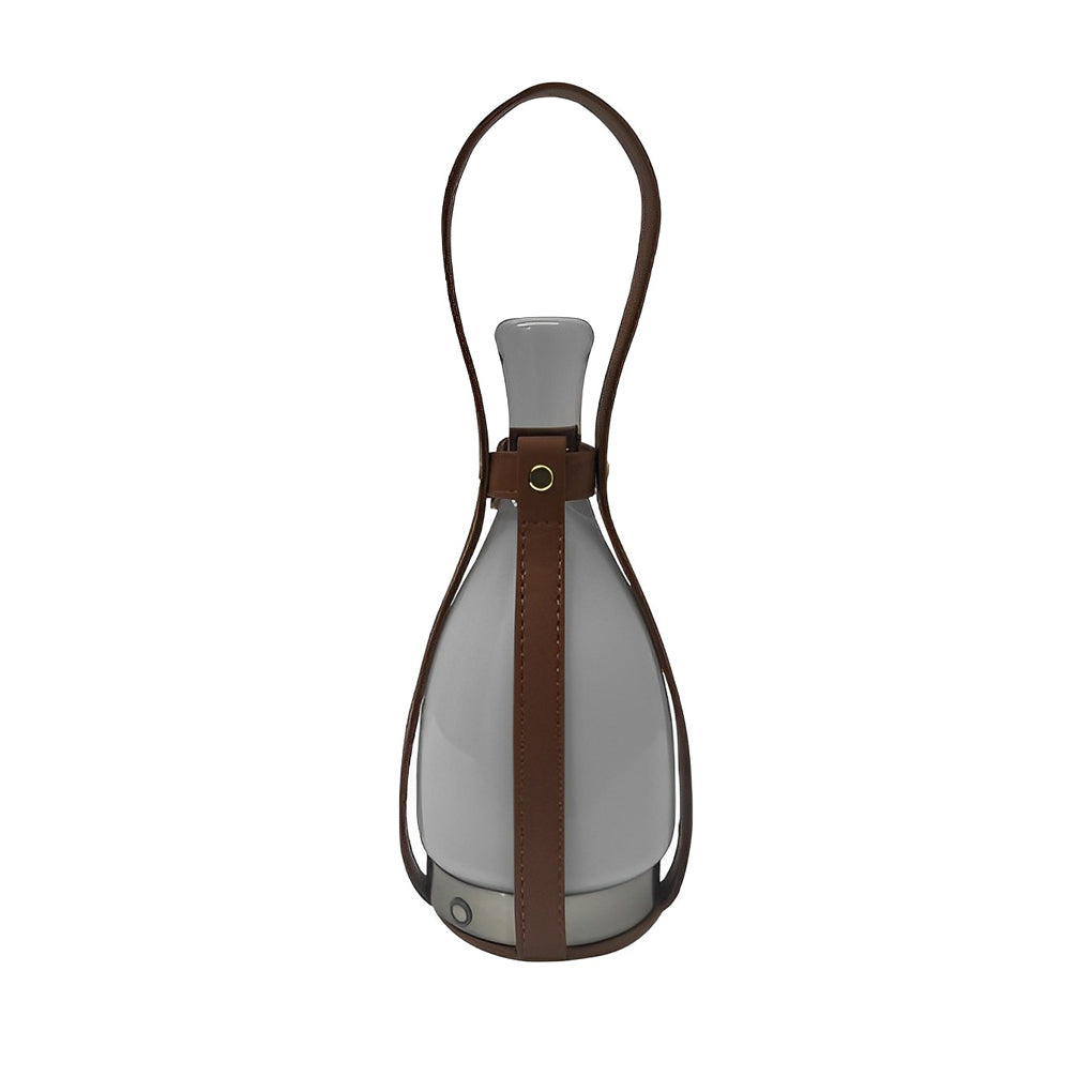 Portable Mid Century Modern Lantern LED Table Lamp with Leather Strap
