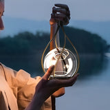 Portable Outdoor LED Lantern Waterproof Rechargeable Stainless Steel Night Light for Garden Camping