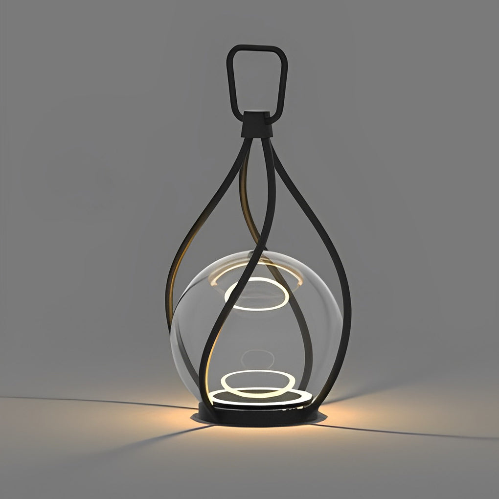 Portable Outdoor LED Lantern Waterproof Rechargeable Stainless Steel Night Light for Garden Camping
