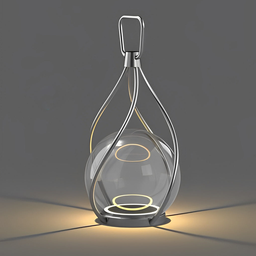 Portable Outdoor LED Lantern Waterproof Rechargeable Stainless Steel Night Light for Garden Camping