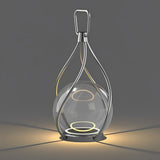 Portable Outdoor LED Lantern Waterproof Rechargeable Stainless Steel Night Light for Garden Camping