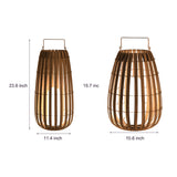 Portable Rattan Solar Outdoor Lantern Waterproof LED Decorative Garden Light with Handle