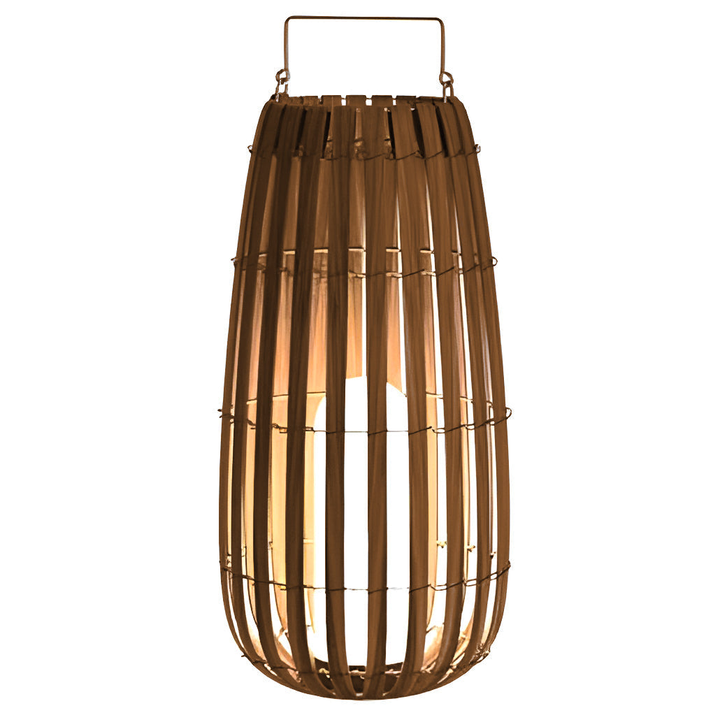 Portable Rattan Solar Outdoor Lantern Waterproof LED Decorative Garden Light with Handle