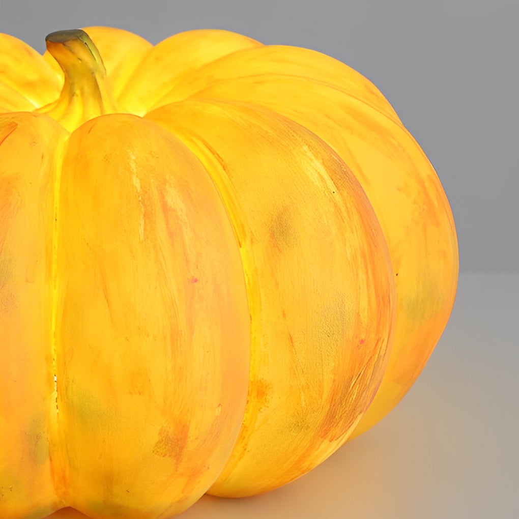 Portable Resin Pumpkin LED Outdoor Lantern with USB Charging and Leather Handle for Garden Decor
