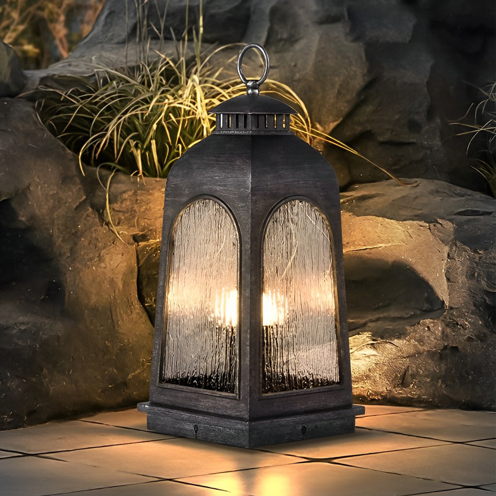 Portable Retro European Outdoor Floor Lamp Waterproof Metal Lawn Light for Garden Yard
