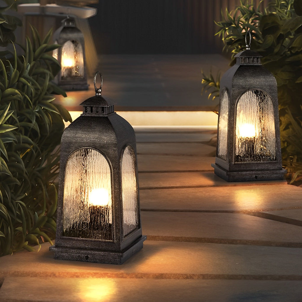 Portable Retro European Outdoor Floor Lamp Waterproof Metal Lawn Light for Garden Yard