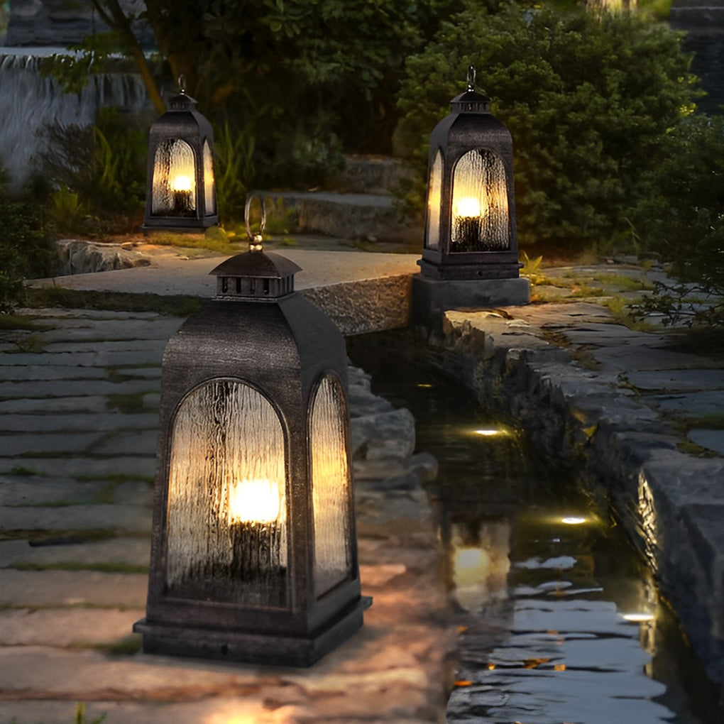 Portable Retro European Outdoor Floor Lamp Waterproof Metal Lawn Light for Garden Yard
