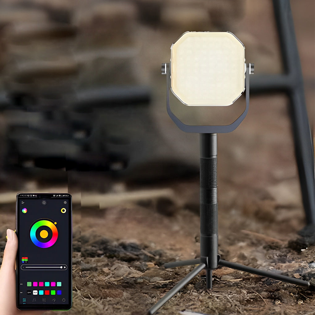 Portable RGB LED Camping Lantern USB Rechargeable Photography Fill Light with Sound Sync