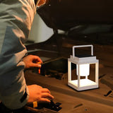 Portable Waterproof Solar Outdoor Table Lamp with Dual USB Charging for Garden and Patio