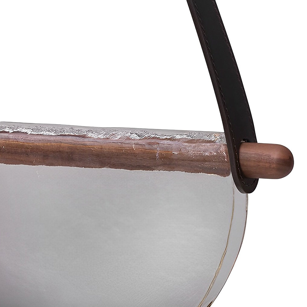 Post Modern Folded Semicircular Glass LED Pendant Light with Decorative Belt and Textured Shade