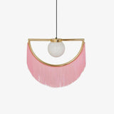 Post Modern Geometric Pendant Light with Tassels Eye Shaped Designer Ceiling Lamp