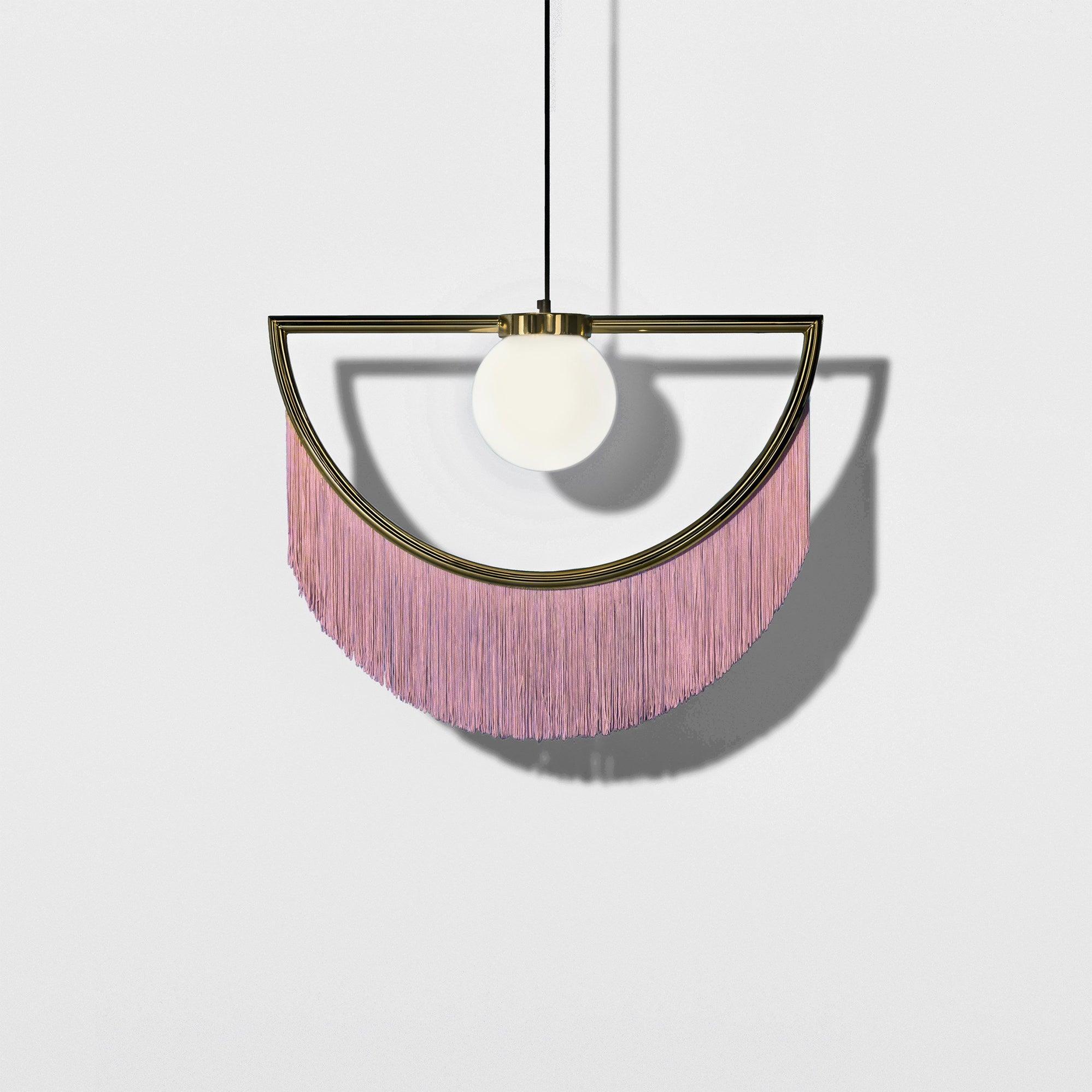 Post Modern Geometric Pendant Light with Tassels Eye Shaped Designer Ceiling Lamp