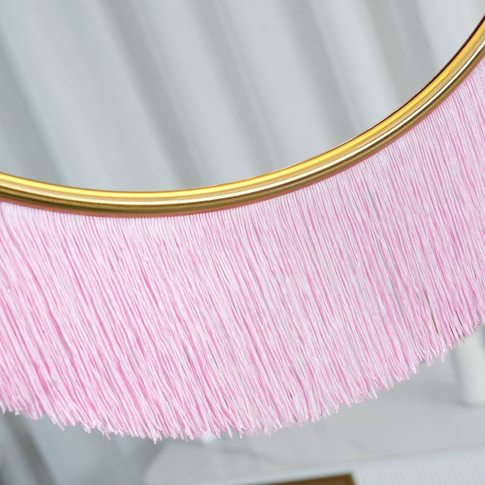 Post Modern Geometric Pendant Light with Tassels Eye Shaped Designer Ceiling Lamp