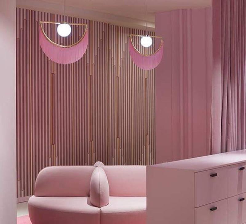 Post Modern Geometric Pendant Light with Tassels Eye Shaped Designer Ceiling Lamp
