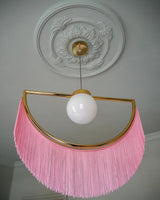 Post Modern Geometric Pendant Light with Tassels Eye Shaped Designer Ceiling Lamp