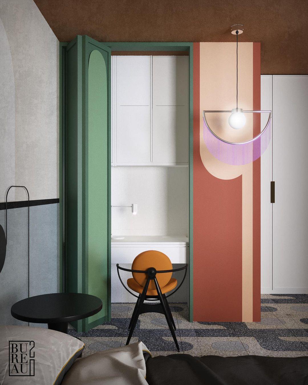 Post Modern Geometric Pendant Light with Tassels Eye Shaped Designer Ceiling Lamp