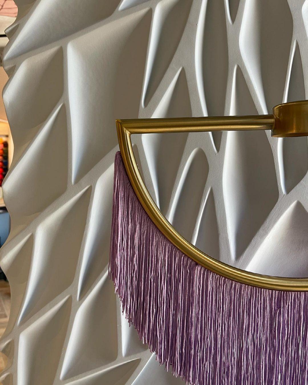 Post Modern Geometric Pendant Light with Tassels Eye Shaped Designer Ceiling Lamp