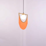 Post Modern Geometric Pendant Light with Tassels Eye Shaped Designer Ceiling Lamp