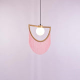 Post Modern Geometric Pendant Light with Tassels Eye Shaped Designer Ceiling Lamp
