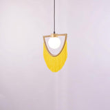 Post Modern Geometric Pendant Light with Tassels Eye Shaped Designer Ceiling Lamp