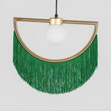 Post Modern Geometric Pendant Light with Tassels Eye Shaped Designer Ceiling Lamp
