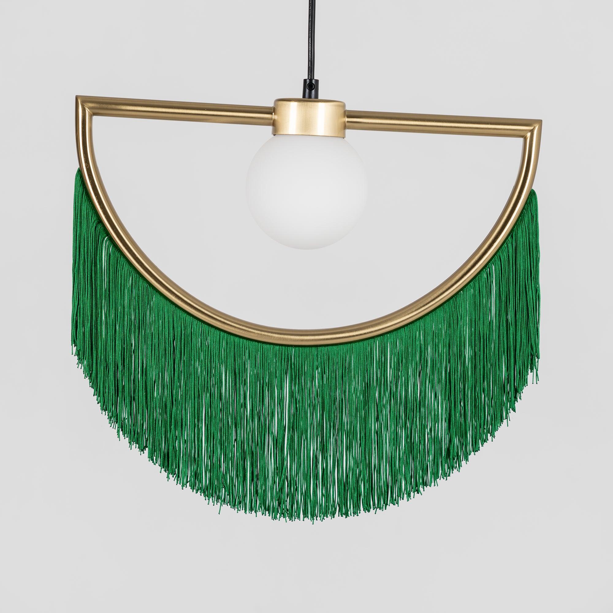 Post Modern Geometric Pendant Light with Tassels Eye Shaped Designer Ceiling Lamp