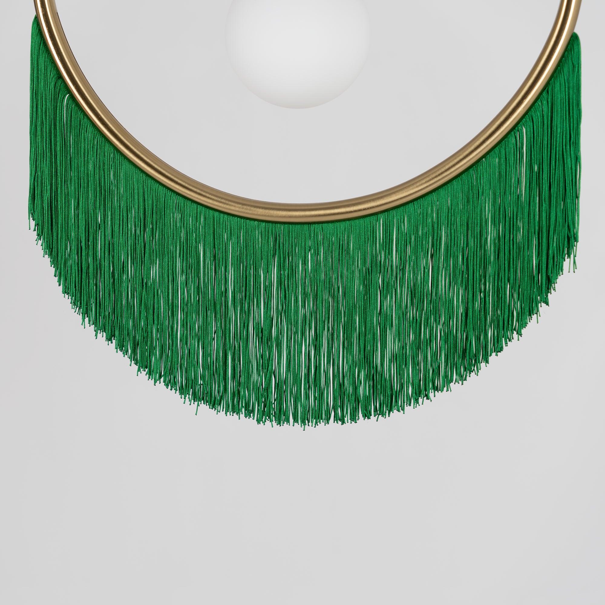 Post Modern Geometric Pendant Light with Tassels Eye Shaped Designer Ceiling Lamp