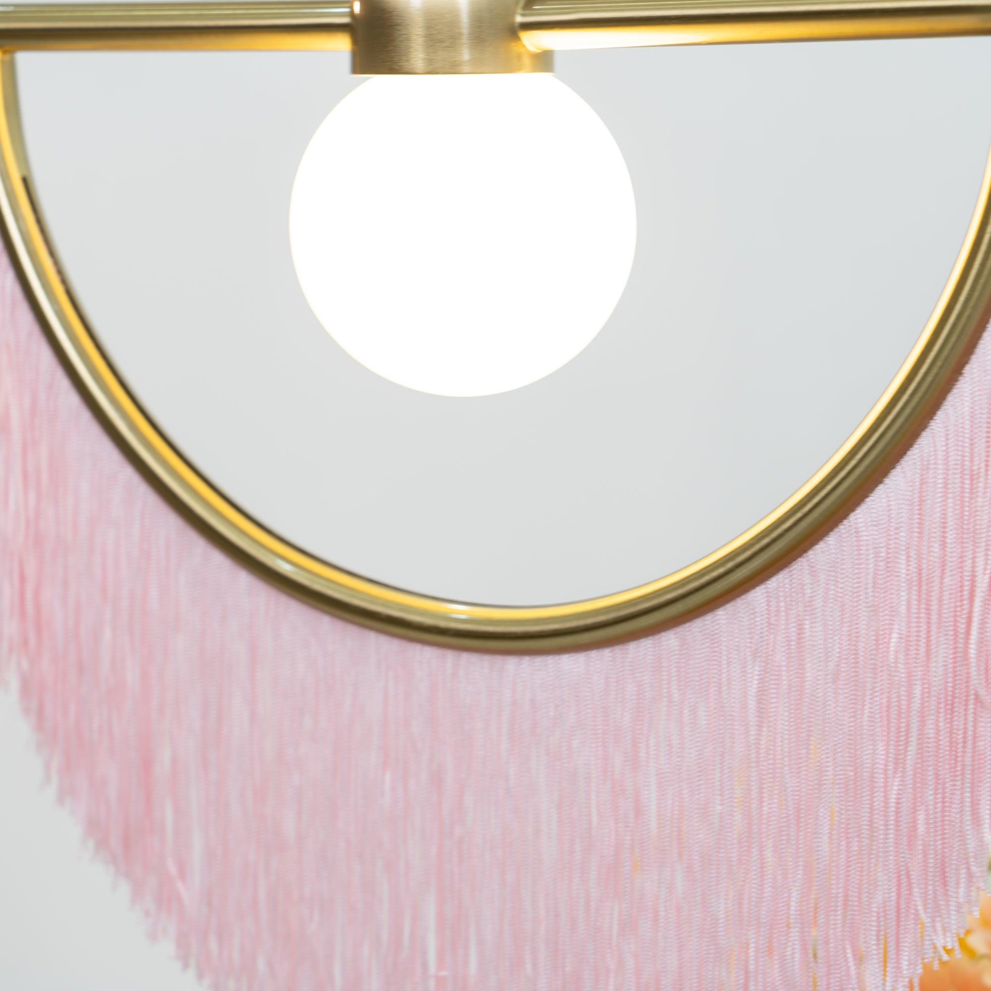 Post Modern Geometric Pendant Light with Tassels Eye Shaped Designer Ceiling Lamp