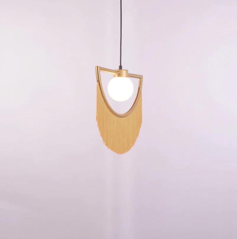 Post Modern Geometric Pendant Light with Tassels Eye Shaped Designer Ceiling Lamp