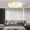Post Modern Glass Feather Chandelier with Three Step Dimming for Dining Room and Living Room Decor