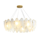 Post Modern Glass Feather Chandelier with Three Step Dimming for Dining Room and Living Room Decor