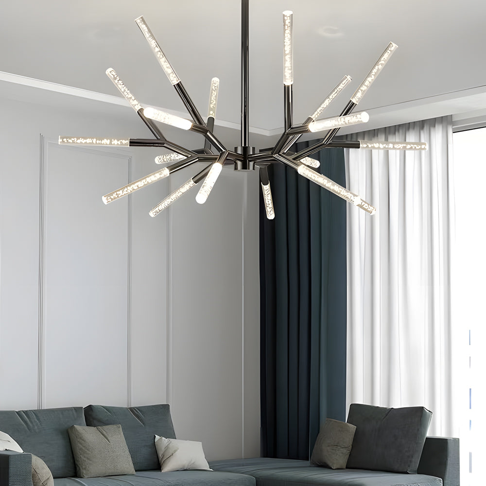 Postmodern Acrylic Branch LED Chandelier Minimalist Bubble Shade Ceiling Light for Living and Dining Rooms
