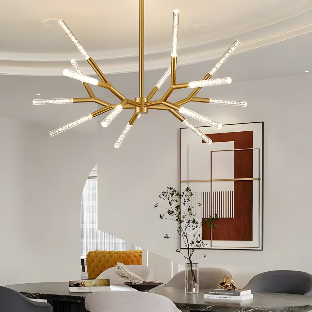 Postmodern Acrylic Branch LED Chandelier Minimalist Bubble Shade Ceiling Light for Living and Dining Rooms