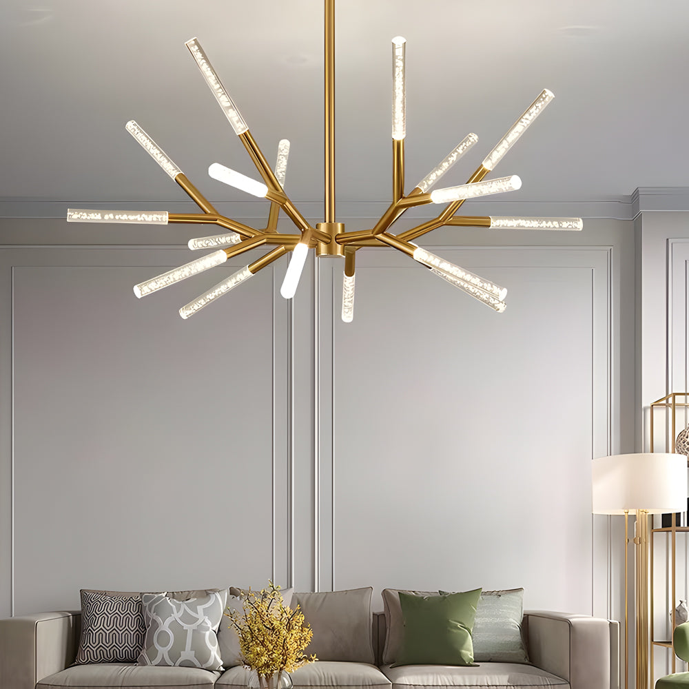 Postmodern Acrylic Branch LED Chandelier Minimalist Bubble Shade Ceiling Light for Living and Dining Rooms