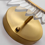 Postmodern Acrylic Leaf Design LED Wall Sconce Copper Finish with Three Color Dimming