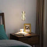 Postmodern Crystal LED Pendant Light with Three Color Dimming for Bedroom Dining Room Chrome Gold