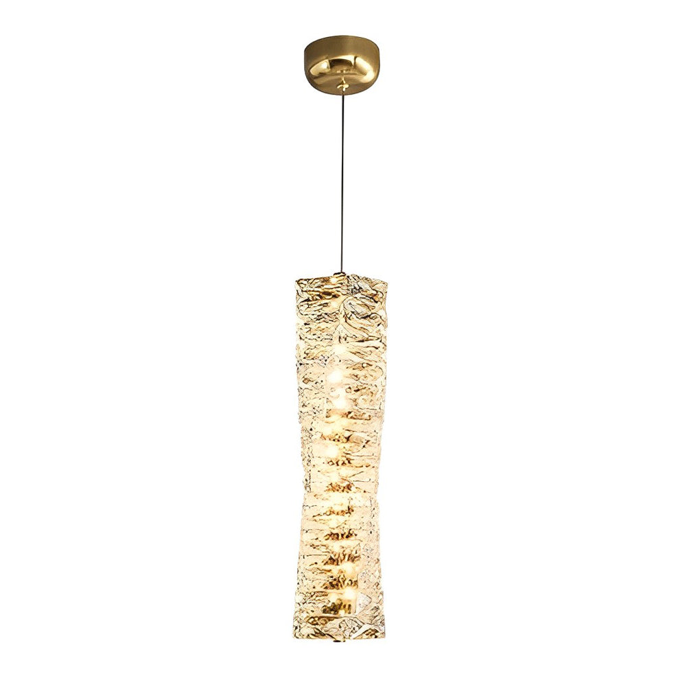 Postmodern Crystal LED Pendant Light with Three Color Dimming for Bedroom Dining Room Chrome Gold