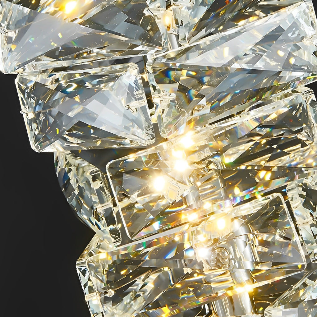 Postmodern Crystal LED Pendant Light with Three Color Dimming for Bedroom Dining Room Chrome Gold