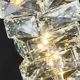 Postmodern Crystal LED Pendant Light with Three Color Dimming for Bedroom Dining Room Chrome Gold