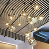 Postmodern Electroplated Round Metal Chandelier Geometric Hollow Hanging Ceiling Light