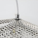 Postmodern Electroplated Round Metal Chandelier Geometric Hollow Hanging Ceiling Light