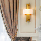 Postmodern Fabric Shade Wall Sconce Luxury Interior Iron Wall Light for Bedroom and Hallway