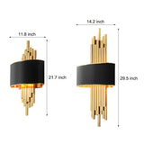 Postmodern Fabric Shade Wall Sconce Luxury Interior Iron Wall Light for Bedroom and Hallway